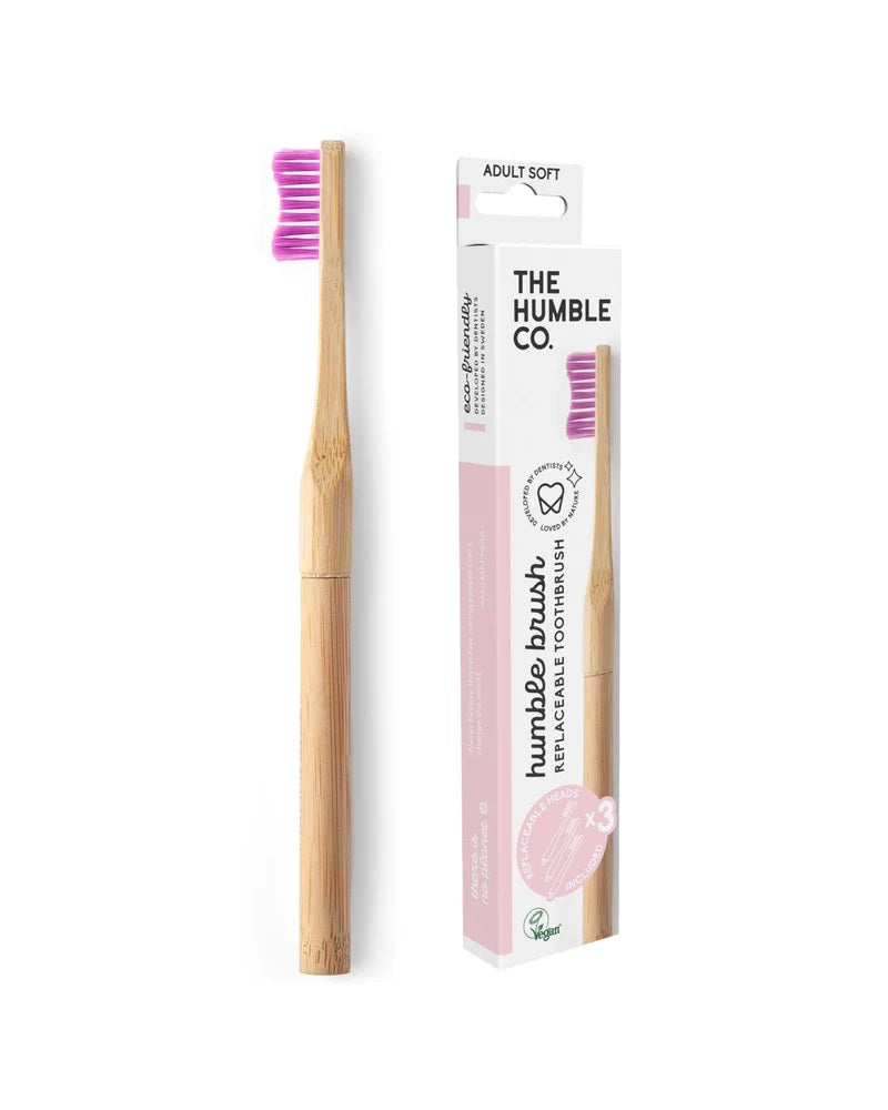 THE HUMBLE CO. Bamboo Toothbrush with Replaceable Head (Blue)
