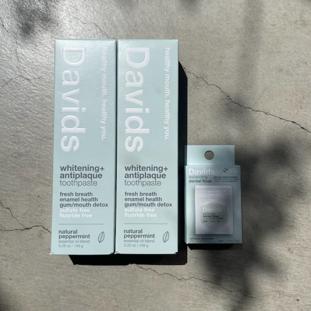 【10%OFF】Davids 歯磨き2本＆フロスセット (ペパーミント)