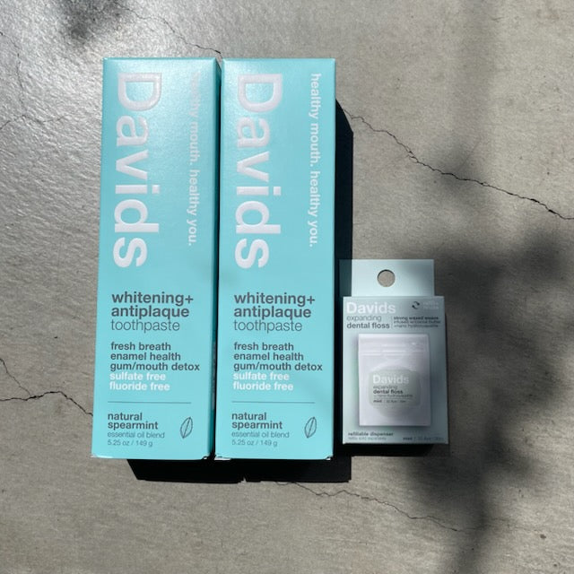 【10%OFF】Davids 歯磨き2本＆フロスセット (スペアミント)