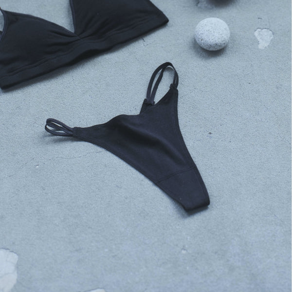 Souple Luz Double Strap Thong Navy