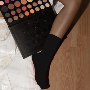 BASERANGE RIB ANKLE SOCKS BLACK