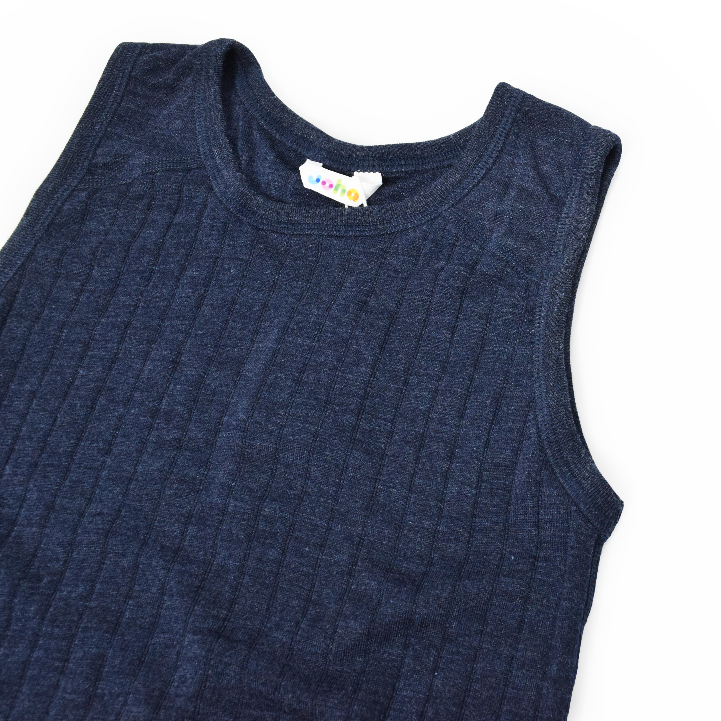 Joha ウール・シルク キッズノースリーブアンダーシャツ（ネイビー）