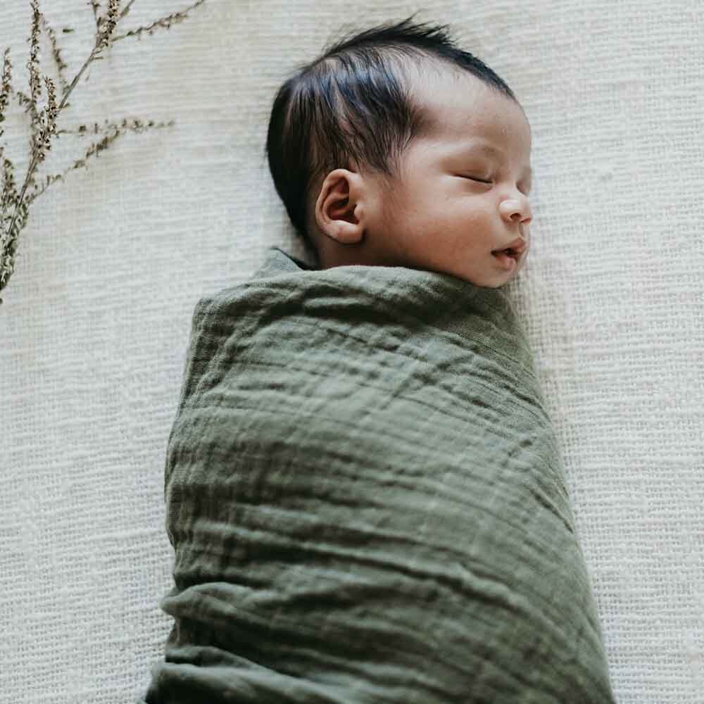Snuggle Hunny Kids Organic Muslin Wrap (Dusty Olive)