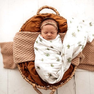 Snuggle Hunny Kids Organic Muslin Wrap (Green Palm)
