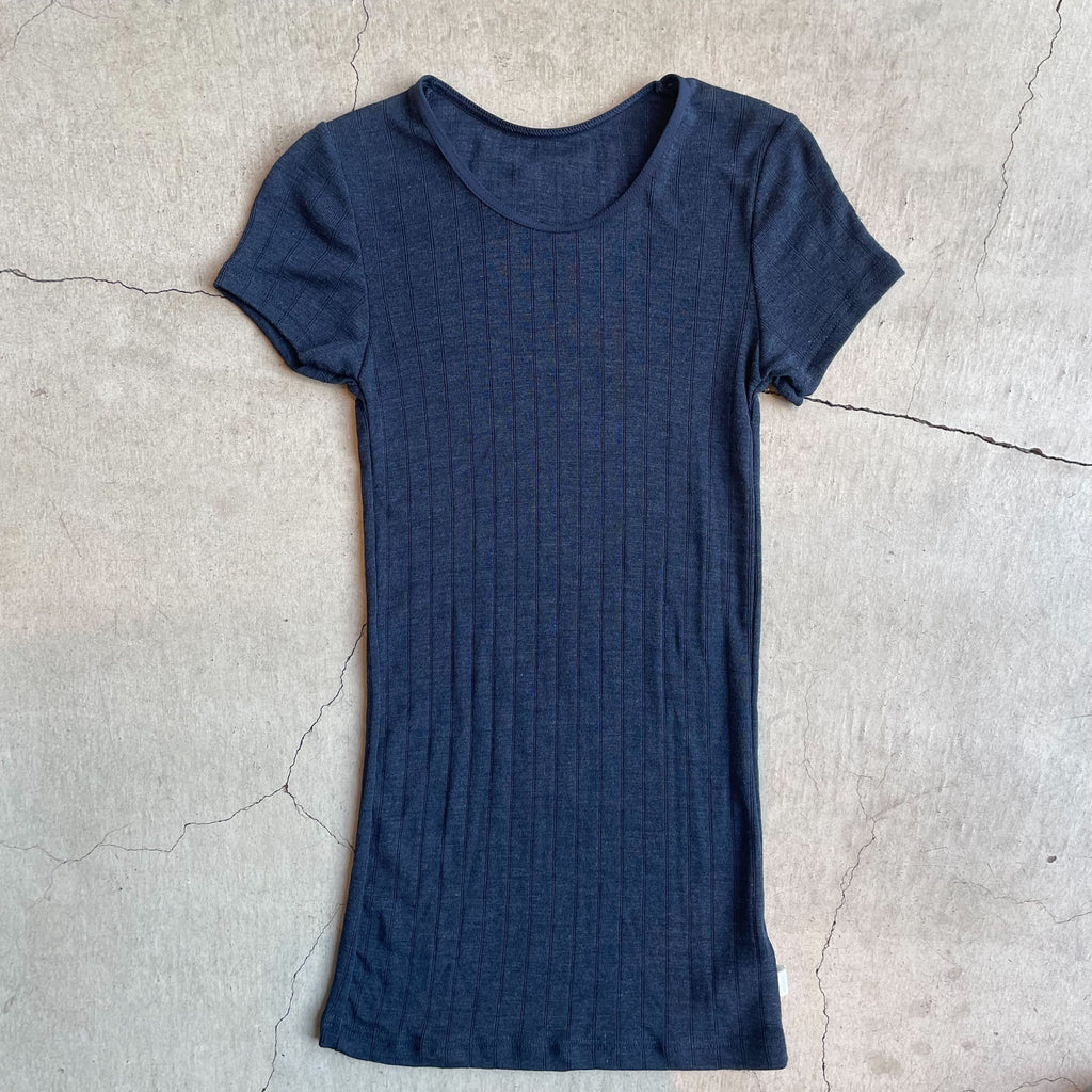 Joha wool and silk T-shirt (navy)