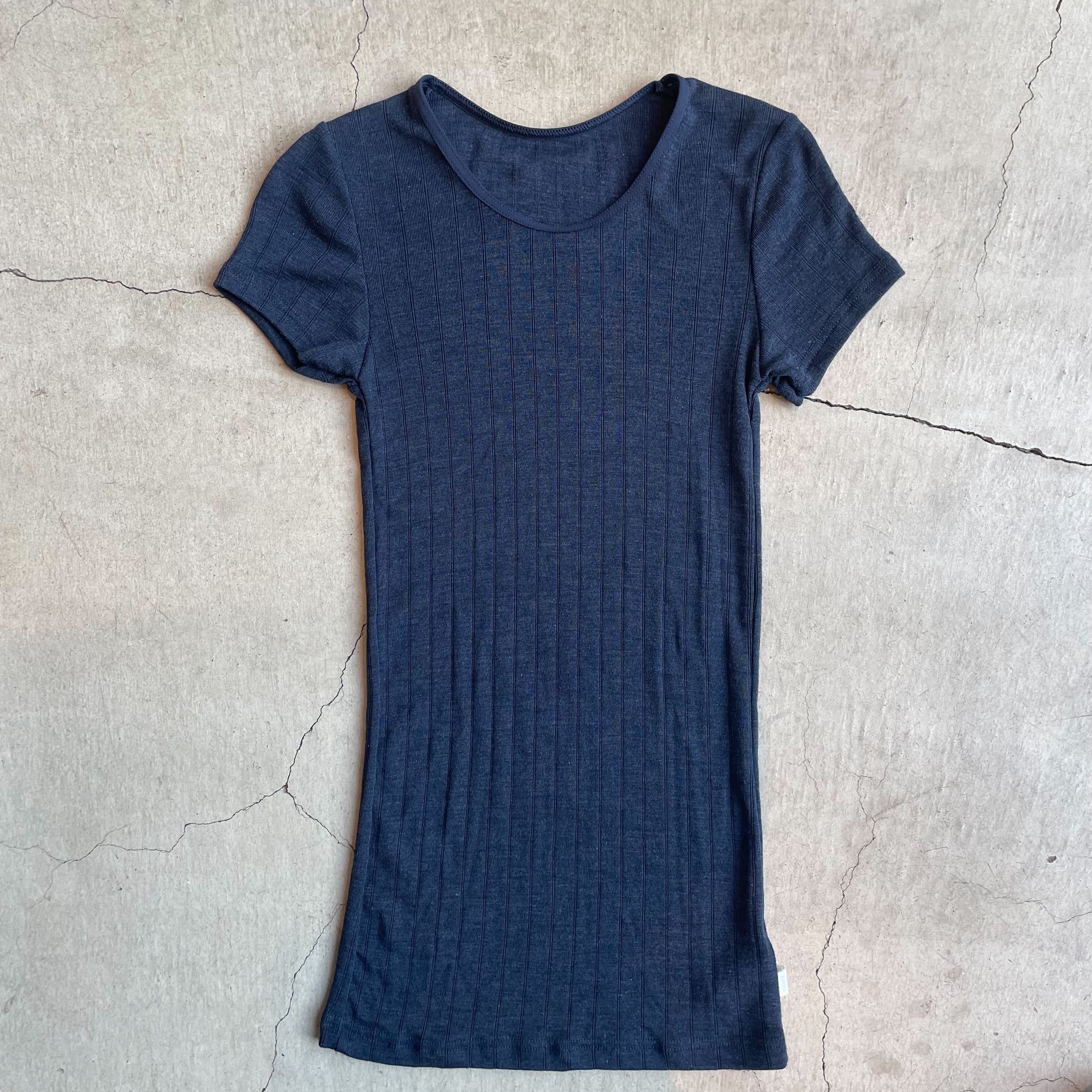 Joha wool and silk T-shirt (navy)