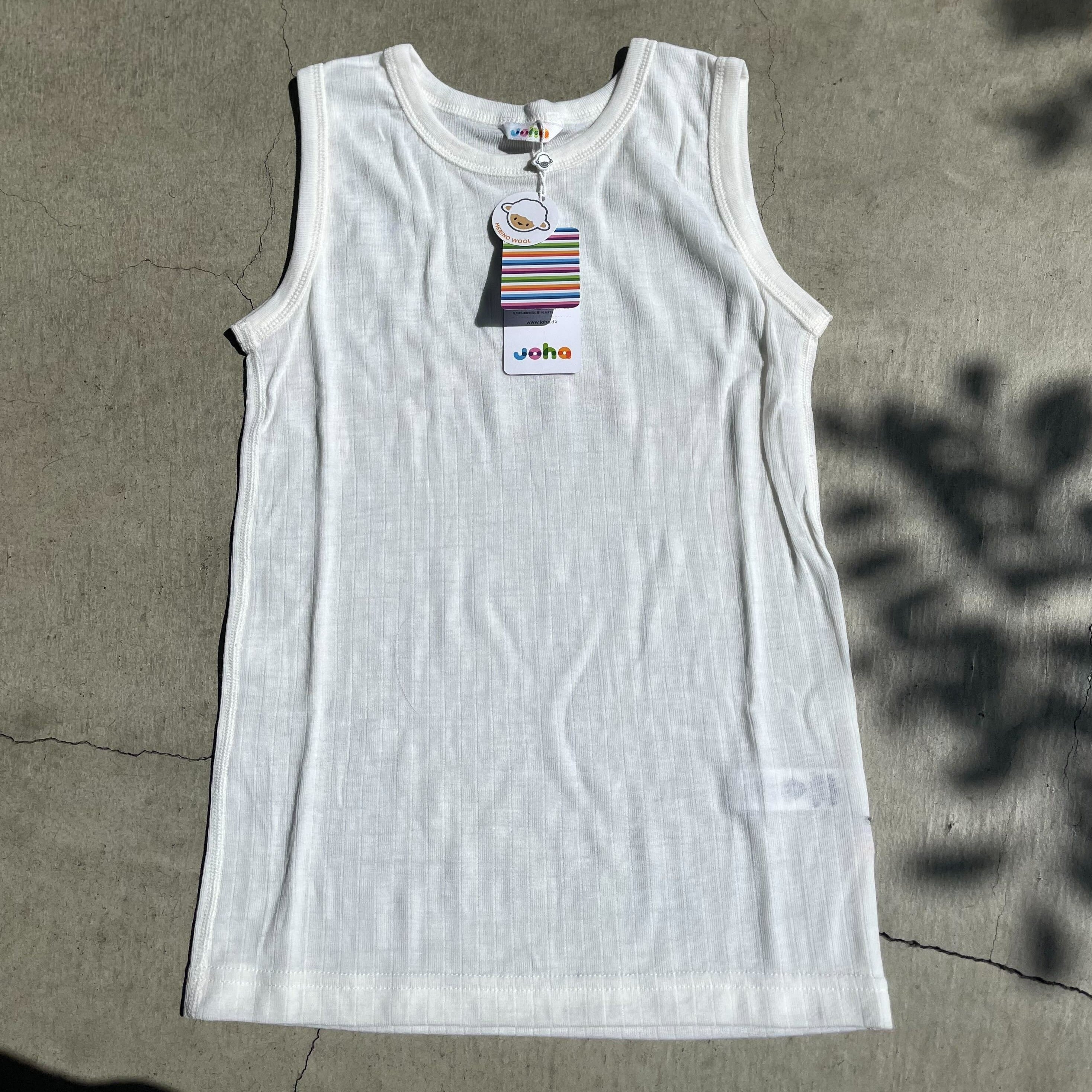 Joha wool sleeveless undershirt (white)