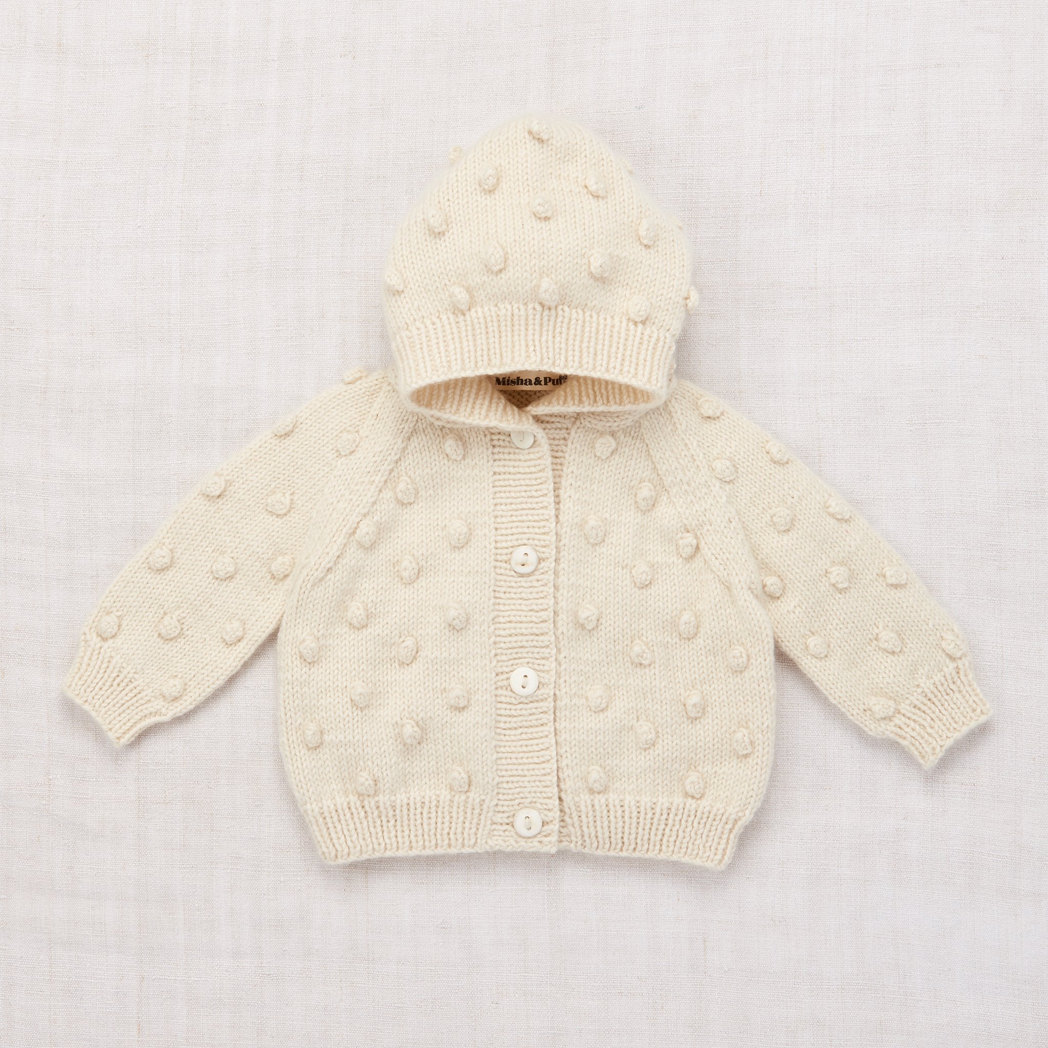 Misha&Puff Layette Popcorn Cardigan（Ecru）