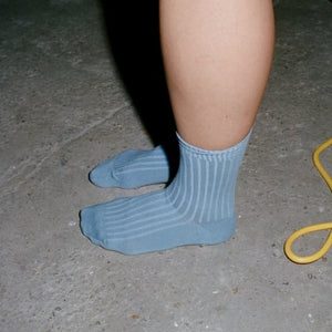 ＜SALE＞Baserange Rib Ankle Socks Blue (ALP BLUE)