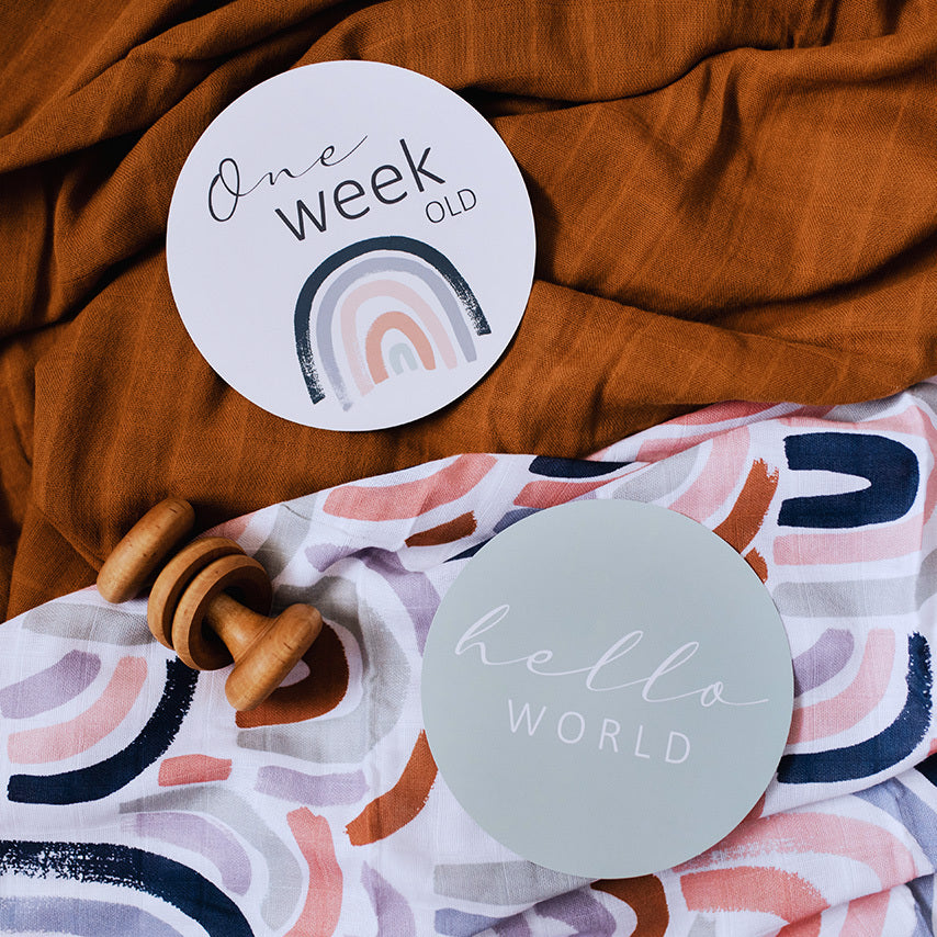 Snuggle Hunny Kids Milestone Cards (Rainbow Baby &amp; Sage)