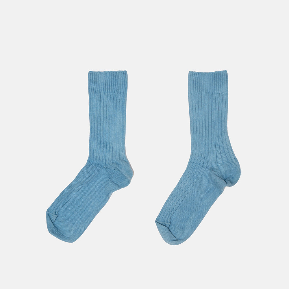 Baserange Rib Ankle Socks  Light Isatis Blue